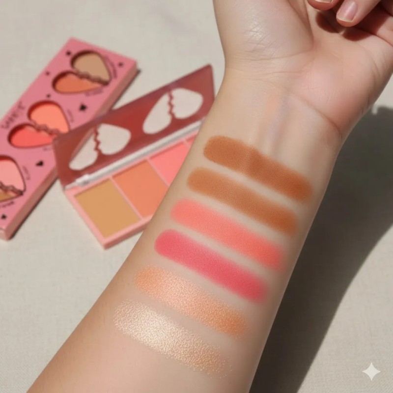 Paleta Facial 3 En 1: Contorno, Rubor E Iluminador En