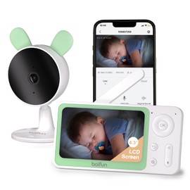 BOIFUN Video Baby Monitor WiFi, Smartphone APP Control & LCD Monitor, 4.3'' 3X Zoom Display, AI Motion & Sound Detection, 1080P Smart (Monitor para Bebe), Night Vision, Video Recording