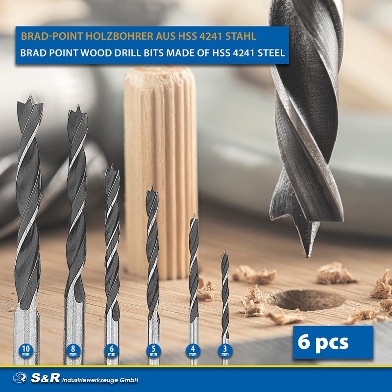 S&R drill bit set, 15-piece, 23 pieces, in plastic box