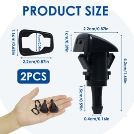 FunWorth 2 Pack 986302K100 Windshield Washer Nozzles, Replacement Windscreen Washer Jets Compatible with Kia Sportage, Hyundai I30, I20, Tucson, Venga, and Soul (2008-2011)