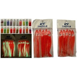 10 individual sea fishing lures, muppets, 12cm skirts, glow in the dark, luminous. 20 styles avaliable. (15)