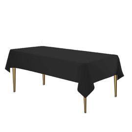 Black Disposable Plastic Tablecloth for Rectangle Tables (48 Pack) Premium Decorative Table Cloths for Parties, Events & Weddings, Indoors & Outdoors, 54 x 108 inches