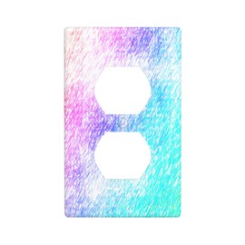 Moslion Purple Blue Sparkle Wall Plate Outlet Cover Colorful Shine Bling Duplex Switch Covers 1-Gang Standard Size Home Kitchen Plug Receptacle