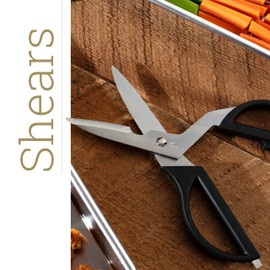 Kai Kitchen Shears, Stainless Steel Cooking Scissors, Blades Separate for Easy Cleaning, Comfortable, Non-Slip Handle, Heavy Duty Kitchen Shears, From the Makers of Shun