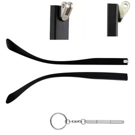 QYAJS Eyeglass Arms 1 Pair Glasses Sunglasses Replacement Temple TR90 Plastic Frame Arms Legs and 3-in-1 Screwdriver Nose Pads (8MM)