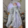 NORTHLIGHT 16" Lighted Fiber Optic Angel in Silver Gingham Coat