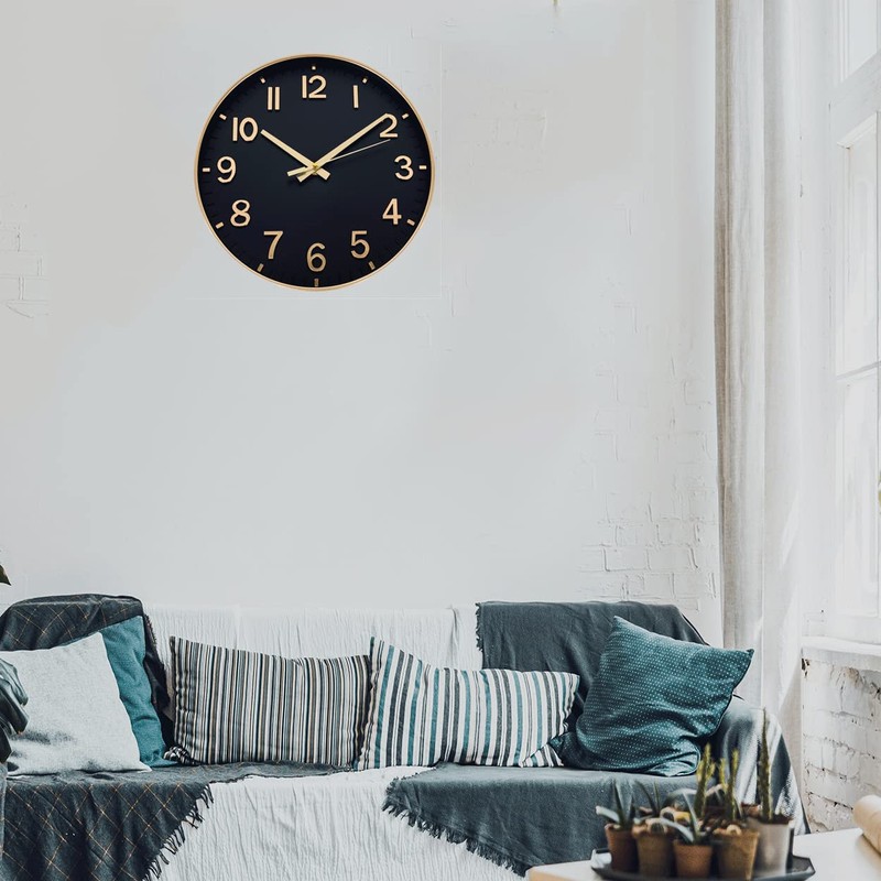 Wall Clock, Radio Clock, Stylish, Nordic, Continuous Second Hand, Silent,