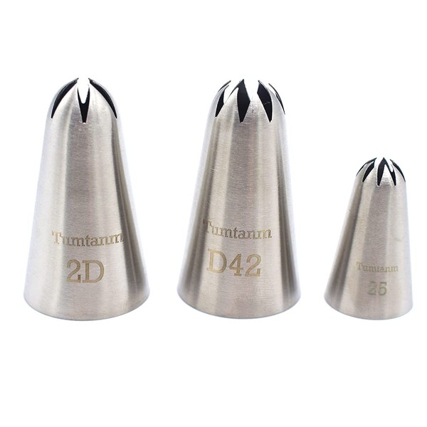 Tumtanm #2D #D42#25 Seamless Stainless Steel Large Icing Piping Nozzles,