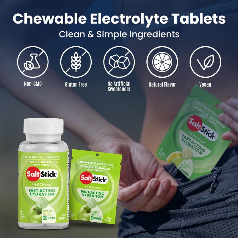 SaltStick Fastchews Electrolyte Replacement - Pack of 10 Chews (Green