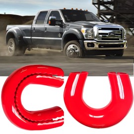 Tow Hook Covers for Ford F250 F350 F450 Super Duty 2017-2025, Tow Hitch Cover Car Tow Hooks Compatible with F250 F350 F450 Accessories 2017-2026 (Red)