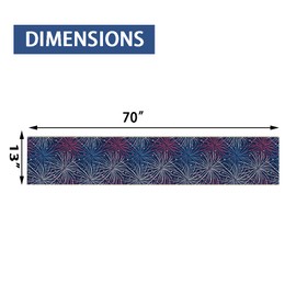 Patriotic 4th of July Fireworks Table Runner, Memorial Day Kitchen Dining Table Decoration for Home Party Decor 13x70 Inch