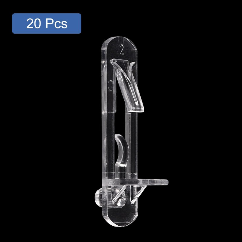 uxcell Plastic Locking Shelf Pins, 20pcs Clear Self-Locking Shelf Support