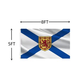 Large Canada Nova Scotia Flag 5X8 FT, Canadian Province NS of Flags for Outdoor and Indoors,Double Stitched CA NS Polyester Flags, with Brass Grommets and Stronger Header. (Nova Scotia, 5X8)