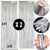 2 Pack Backdrop Curtain, 3FT x 8FT Metallic Tinsel Foil