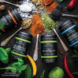 Hallingers Schwarzes Hawaiisalz (Dekosalz) - Premium Salz für Gemüse, Fisch & Fleisch (Dose) - Adventskalender Neuheiten & Adventskalender befüllen | Geburtstag Glückwunsch Neues Zuhause Danke Freunds