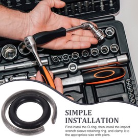 Impact Wrench Holders and O-Ring: Impact Wrench Lock Rings - with O Ring Impact Wrench Tool Parts Impact Friction Ring 10 Sets