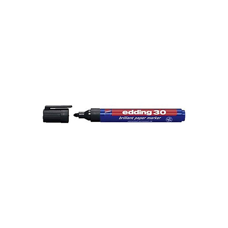 edding 30 brilliant paper marker - black - 1 waterproof