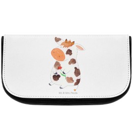 Mr. & Mrs. Panda Cosmetic Bag Cow, White, Hand Drawn