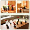 Small Black Vases Set of 8 - Mini Ceramic Bud