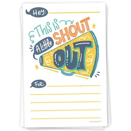 Kudos Shout Out Cards for Teachers, Students, and Employee Appreciation Cards for School or Work Bulletin Board (50 Count)