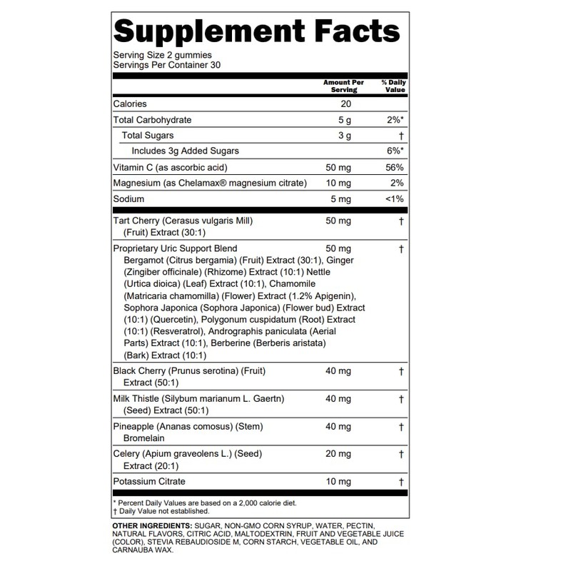 Clean Nutra FlexFlow Tart Cherry Gummies, Uric Acid Support Supplement