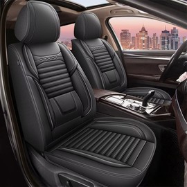 DISUTOGO Seat Covers for Toyota Highlander 2008-2023 2024 2025 2026: 2 Front Car Seat Covers Faux Leather Waterproof Seat Cushion Protector (2 Seats, Black)