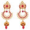 Touchstone Indian Bollywood wide magical jhumki wedding jewelry earrings in