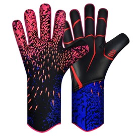 QUICARD Goalkeeper Gloves, Good Grip Football Goalkeeper Gloves in Sizes 6/7/8/9/10, Strong Receiver for Men, Boys, Teenagers, Adults, Children and Small Hands (Red, 9)