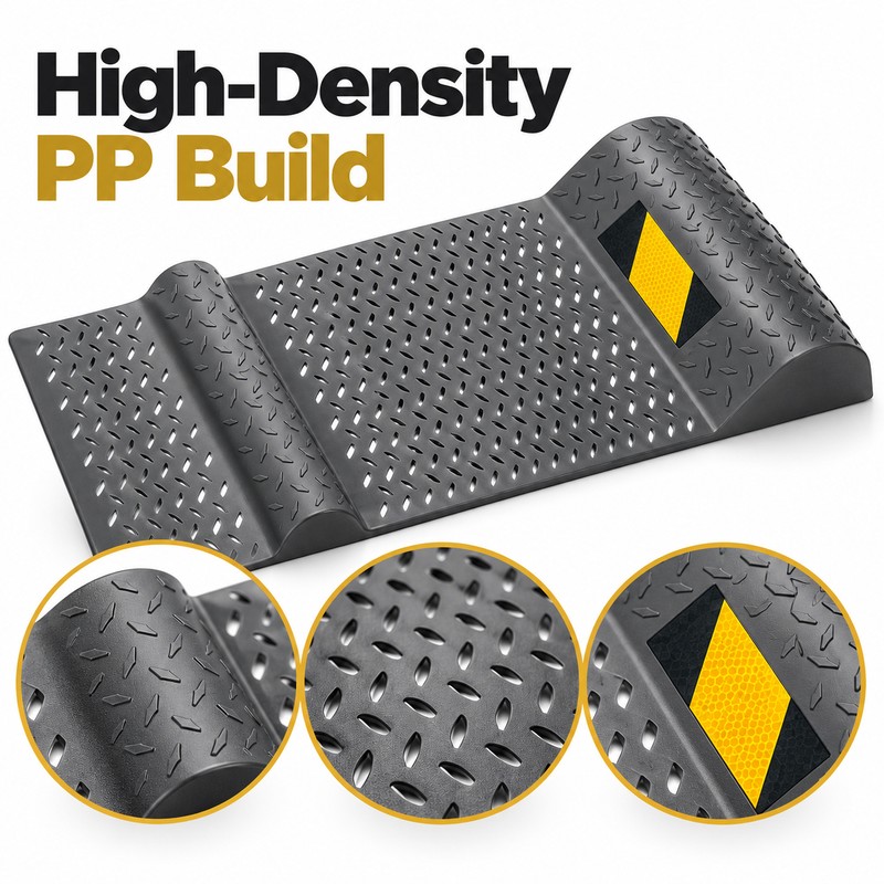 Non-Slip Car Wheel Chock Parking Mat – High-Density PP Anti-Skid