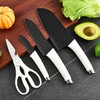 Knife Set with White Universal Block, Compact Knife Set With
