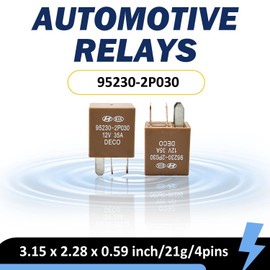 2-Pack 35A 12V DC 4-Pin Automotive Relay - Universal Fit for Electrical Systems Compatible with Hyundai/Kia Relay 95230-2P030 Specifications