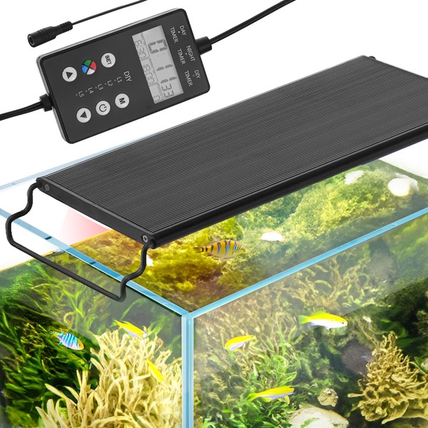 VEVOR Aquarium Light with LCD Monitor, 14W Full Spectrum Fish