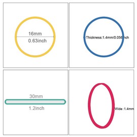 Foshine Rubber Bands small mini elastic band yellow blue green red 1300pcs rubber band 1.2inch small rubber bands office supplies home inside diameter 0.63in (Multicolour)