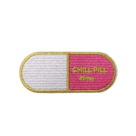 Sparkle Chill Pill 25mg Meme Embroidered Iron on sew on Patch Badge