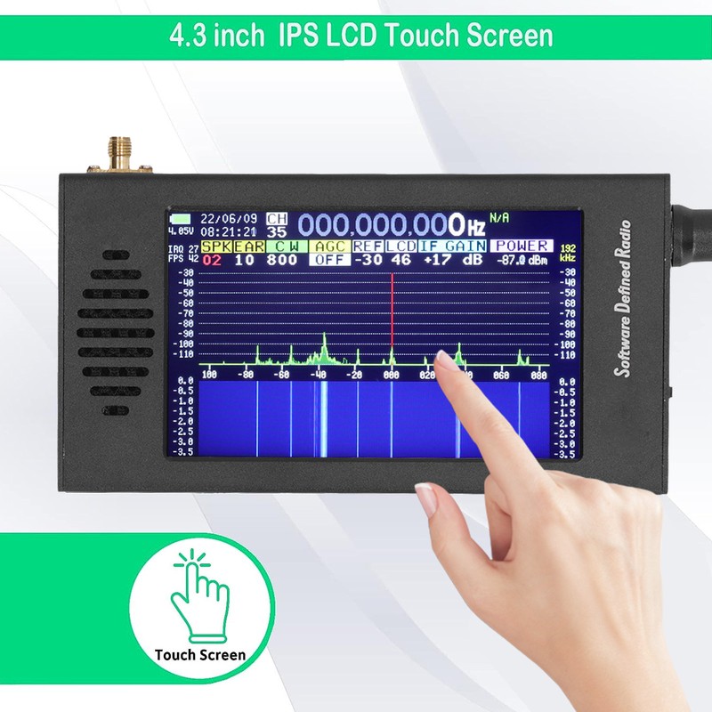 DSP SDR Radio Receiver 4.3 Inch Touch Screen 100KHz To