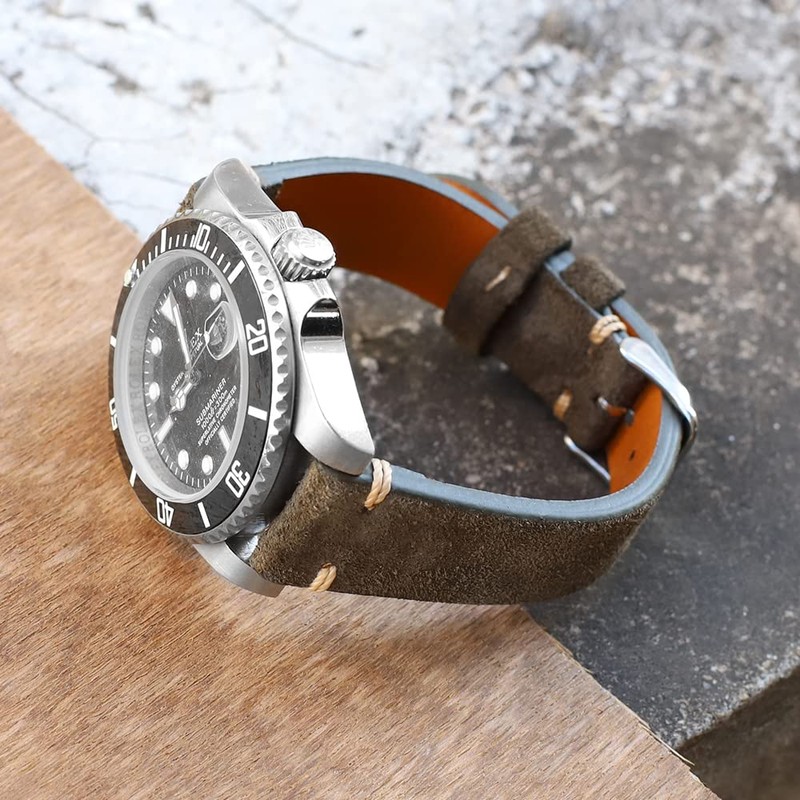 Onthelevel 20mm 22mm Unisex Comfortable Leather Suede Quick Release Watch