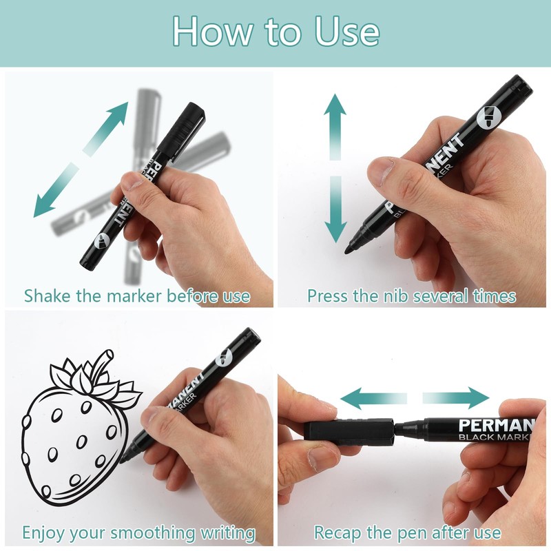 WINKIO 12 x acrylic pens (black/white) (black)