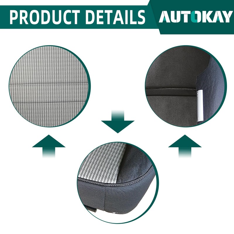 AUTOKAY Driver Side Seat Cushion Pad, Bottom Cloth Seat Cover