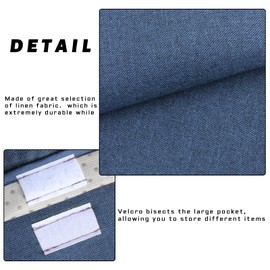 NB Sofa Armrest Organize remote holder bedside caddy organizer with 5 pockets，non-slip couch remote control holder couch armchair caddy accessories (Blue, 35''x18'')