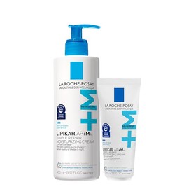 La Roche-Posay Lipikar Triple Repair Moisturizing Cream Full Size 400 ML and Travel Size Mini 75 ML