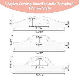 DICOSMETIC 3Pcs Handle Template Cutting Board 3 Styles Templates for Woodworking Acrylic Router Templates for DIY Kitchen Craft