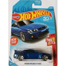 Hot Wheels 2018 50th Anniversary Then And Now Nissan Skyline GT-R R33 46/365, Blue