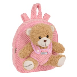 Safta - Preschool Backpack with Bear, Nursery Backpack, Easy Cleaning, Ideal for Children, Comfortable and Versatile, Quality and Resilience, 23 x 7.5 x 27 cm, Pink, Estándar Casual, pink, Casual