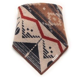 RUTH&BOAZ Wool Blend Ethnic Inca Pattern Snap On Dog Bandanas (Q-Navy,M)