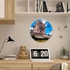Wood Wall Clock Silent Non-Ticking Large Numbers Battery Operated Skyline