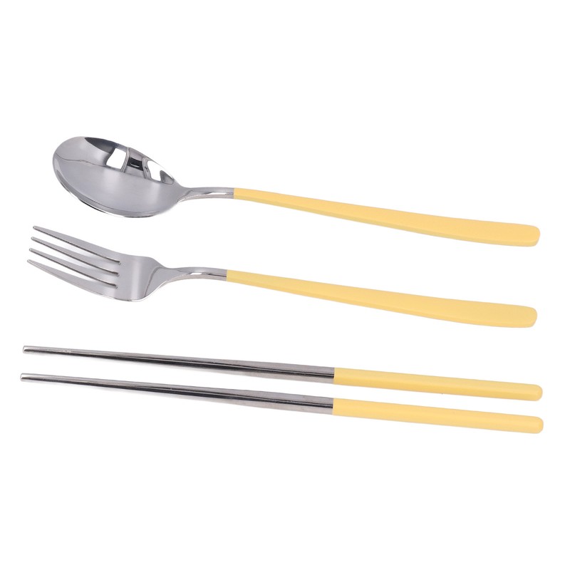 304 Stainless Steel Fork Spoon Chopsticks Set Flatware Reusable Utensils