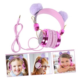 jojofuny Toddler Headphones Boys and Girls Earphones Wired Cartoon Headset Volume Limiting Safe for Travel On-Ear Headset Random Color