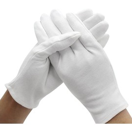 PROMEDIX Cotton Gloves, 100% Pure Cotton, Breathable, Cotton Gloves, 10 Pairs, (M)