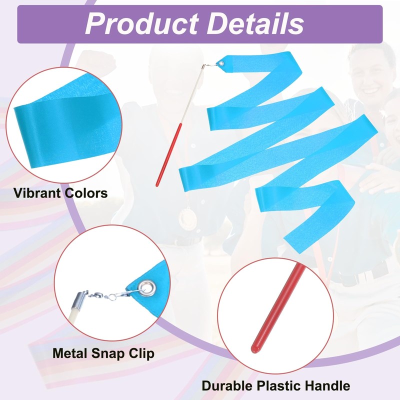 PATIKIL Dance Ribbons, 6 Pack 78.7 Inch Gymnastics Dance Streamers