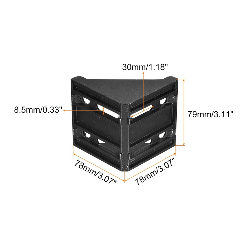 uxcell 4Pcs Inside Corner Bracket Gusset, 78x78x79mm 8080 Angle Connectors
